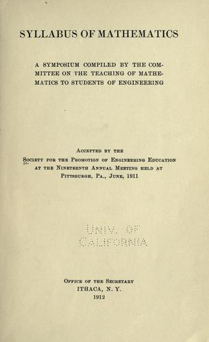 Cover for Syllabus of mathematics