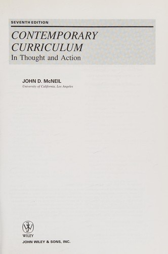 Cover for Contemporary curriculum in thought and action
