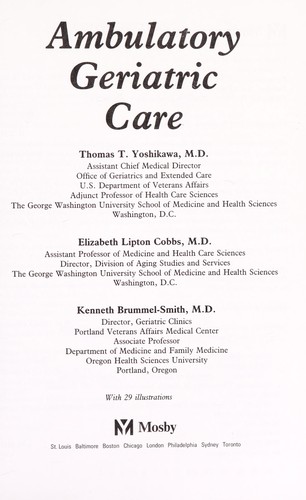 Cover for Ambulatory geriatric care