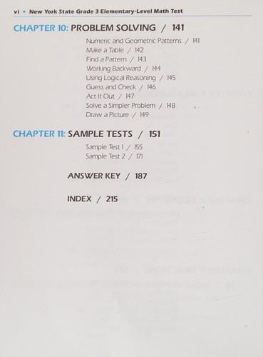 Cover for New york State grade 3 elementary-level math test