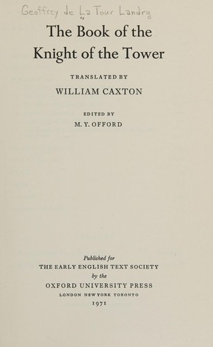 Cover for The book of the knight of the Tower
