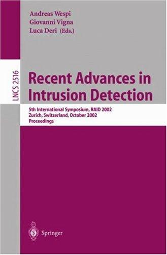 Cover for Recent Advances in Intrusion Detection
