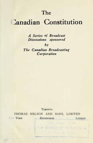 Cover for The Canadian constitution