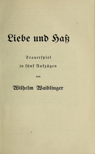 Cover for Liebe und Hass.
