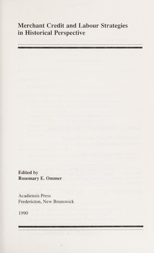 Cover for Merchant credit and labour strategies in historical perspective