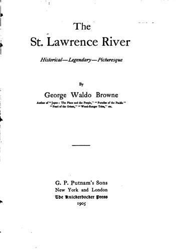 Cover for The St. Lawrence River