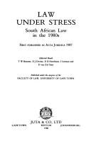 Cover for Law under stress