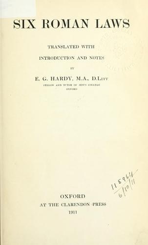 Cover for Six Roman laws