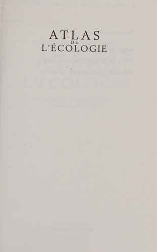 Cover for Atlas de l'écologie