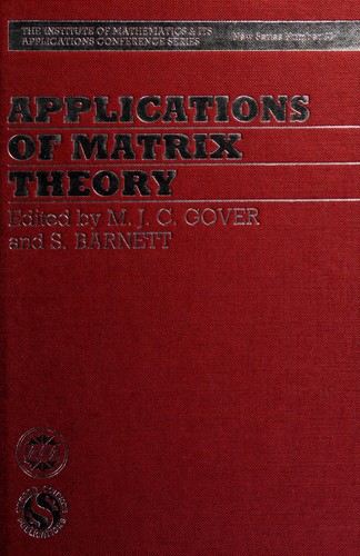 Cover for Applications of matrix theory