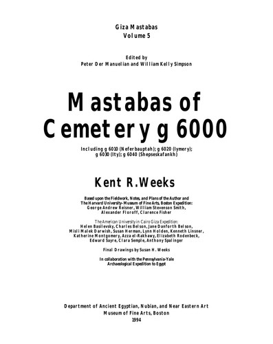 Cover for Mastabas of Cemetery G 6000