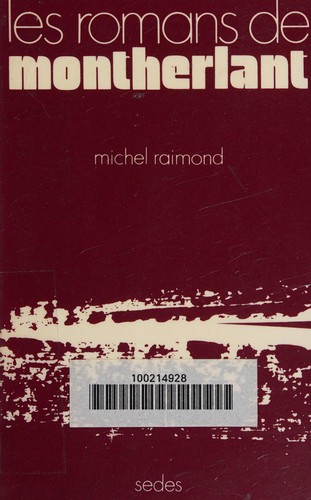 Cover for Les romans de Montherlant