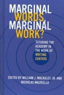 Cover for Marginal words, marginal work?