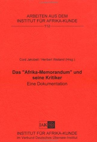 Cover for Das " Afrika-Memorandum" und seine Kritiker