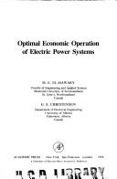 Cover for Optimal economic operation of electric power systems