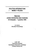 Cover for Materiały polsko-niemieckiej sesji naukowej