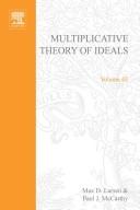 Cover for Multiplicative theory of ideals