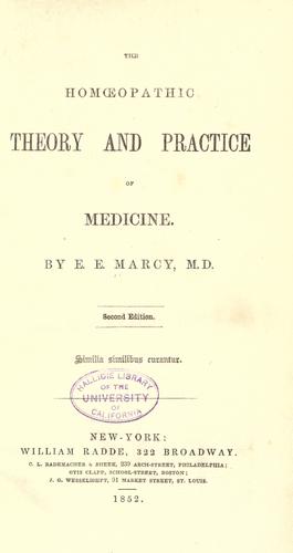 Cover for The homoeopathic theory and practice of medicine