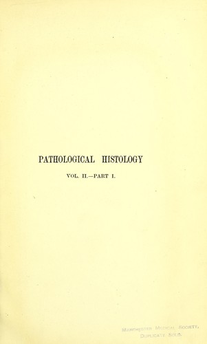 Cover for Manual of pathological histology
