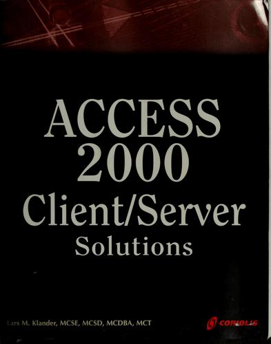 Cover for Access 2000 client/server solutions