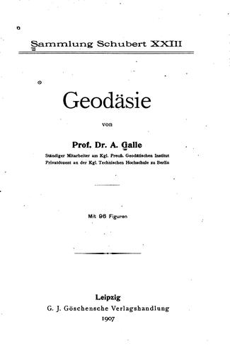Cover for Geodäsie