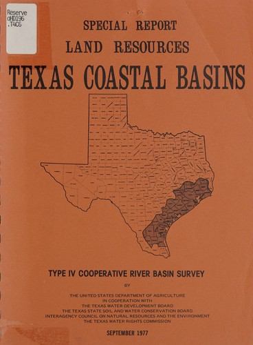 Cover for Cooperative river basin survey, Texas coastal basins