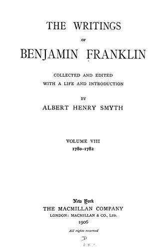 Cover for Writings, collected and ed. with a life and introd.