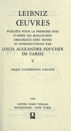 Cover for Œuvres de Leibniz