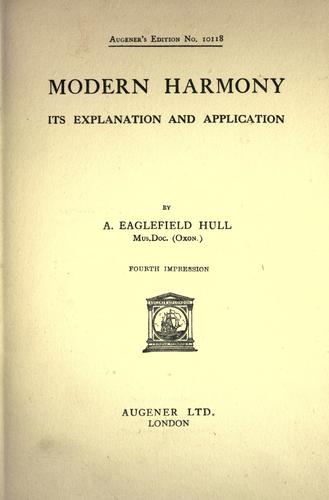 Cover for Modern harmony