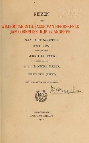 Cover for Reizen van Willem Barents, Jacob van Heemskerck, Jan Cornelisz