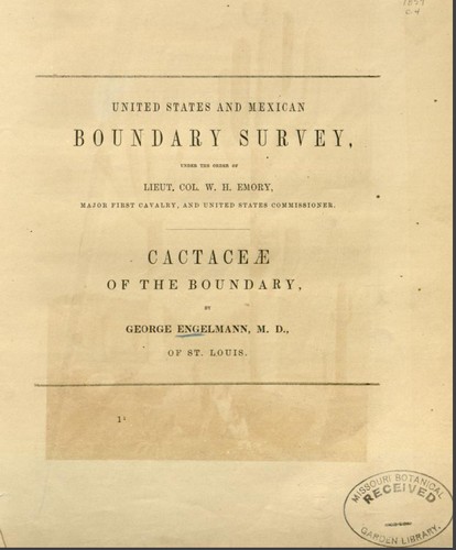 Cover for Cactaceæ of the Boundary
