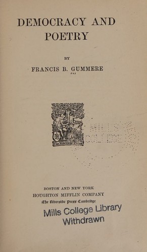 Cover for Democracy and poetry