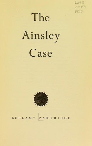 Cover for The Ainsley case