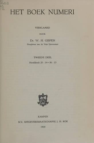 Cover for Het boek Numeri
