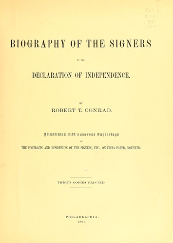 Cover for Biography of the signers of the Declaration of Independence