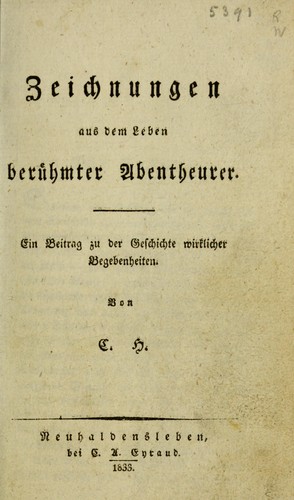 Cover for Zeichnungen aus dem Leben berühmter Abenteurer