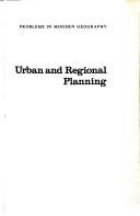 Cover for Urban and regional planning