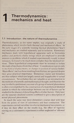 Cover for Ani ntroduction to the study of chemical thermodynamics