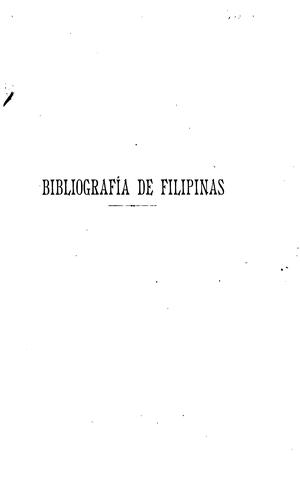 Cover for Bibliografía española de las Islas Filipinas, 1523-1810.