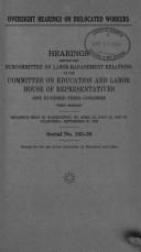 Cover for Oversight hearings on dislocated workers