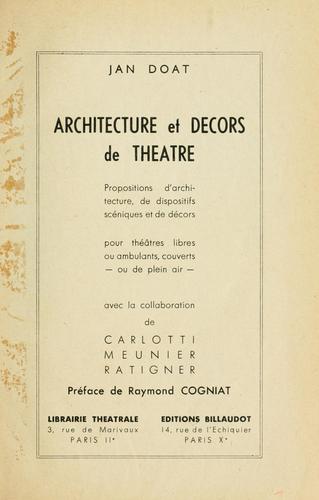Cover for Architecture et décors de théâtre