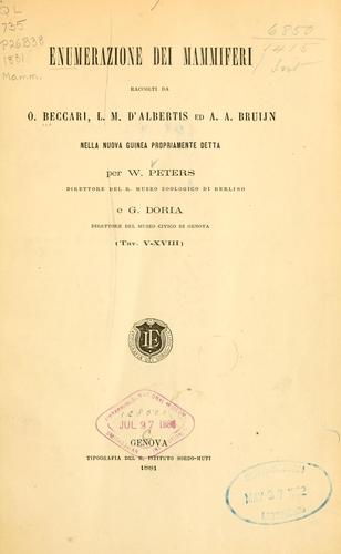 Cover for Enumerazione dei mammiferi