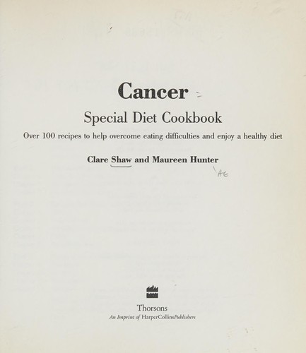 Cover for Cancer: Special Diet Cookbook 