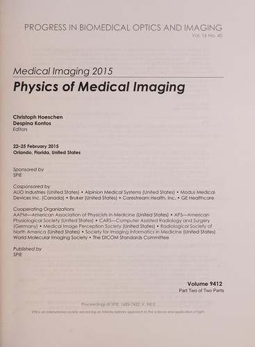 Cover for Medical Imaging 2015
