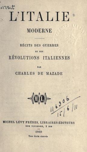 Cover for L' Italie moderne