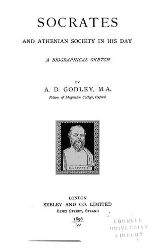 Cover for Socrates and Athenian society in his day.