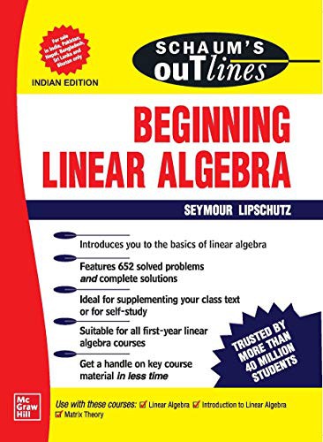 Cover for Schaum's Outline of Beginning Linear Algebra