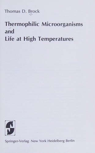 Cover for Thermophilic microorganisms and life at high temperatures