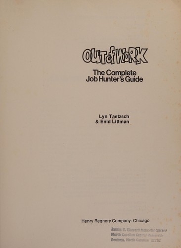 Cover for Out of work