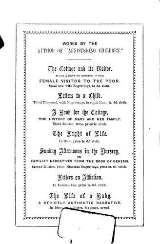 Cover for The cottage and its visitor, by the author of 'Ministering children'.